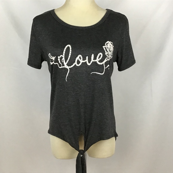 Moonchild Womens Tie Front Medium Shirt With Lace - Picture 1 of 8